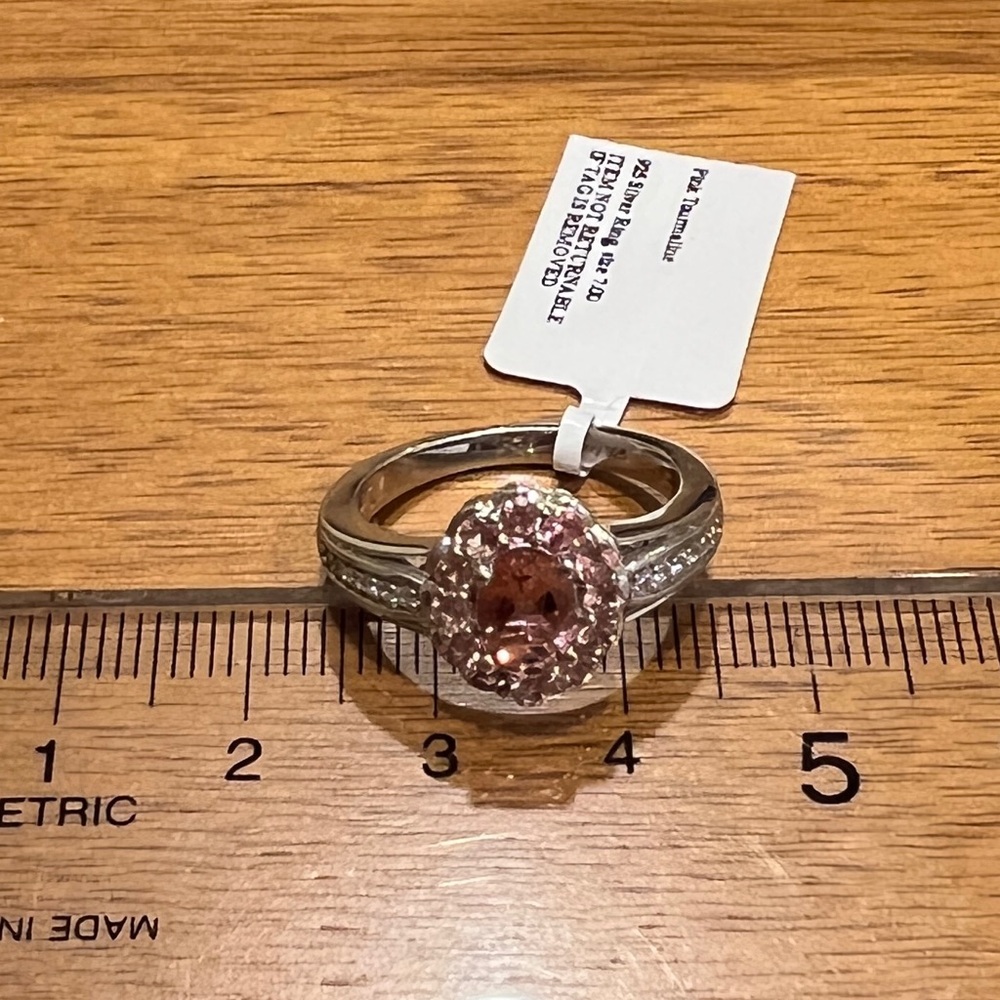 Pink Tourmaline Sterling Silver Ring - Picture 8 of 9